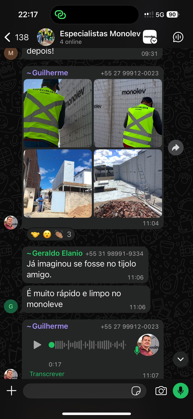 Alunos no grupo exclusivo MONOLEV